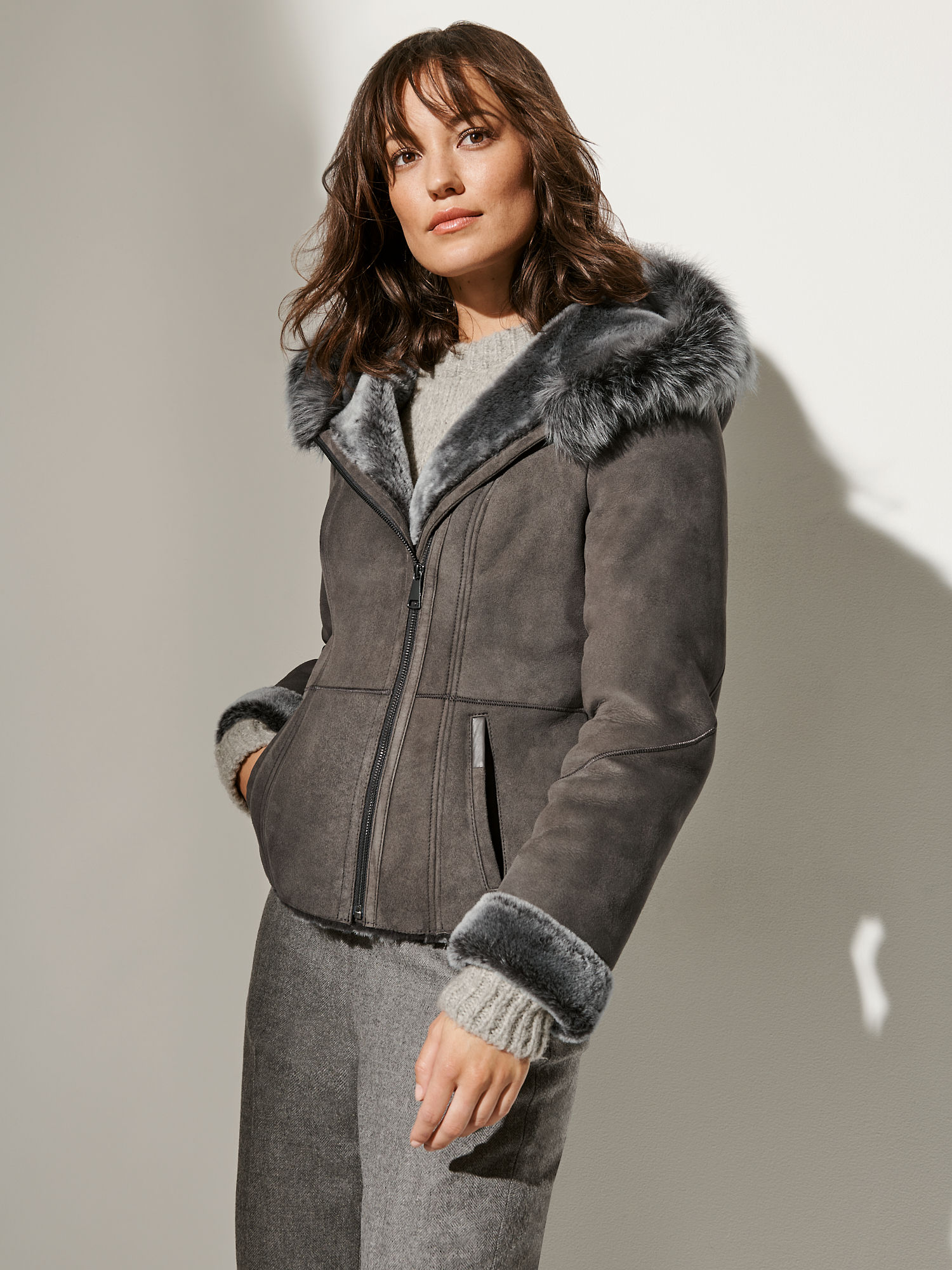 Bristol Hooded Sheepskin Jacket - XNAUWBI