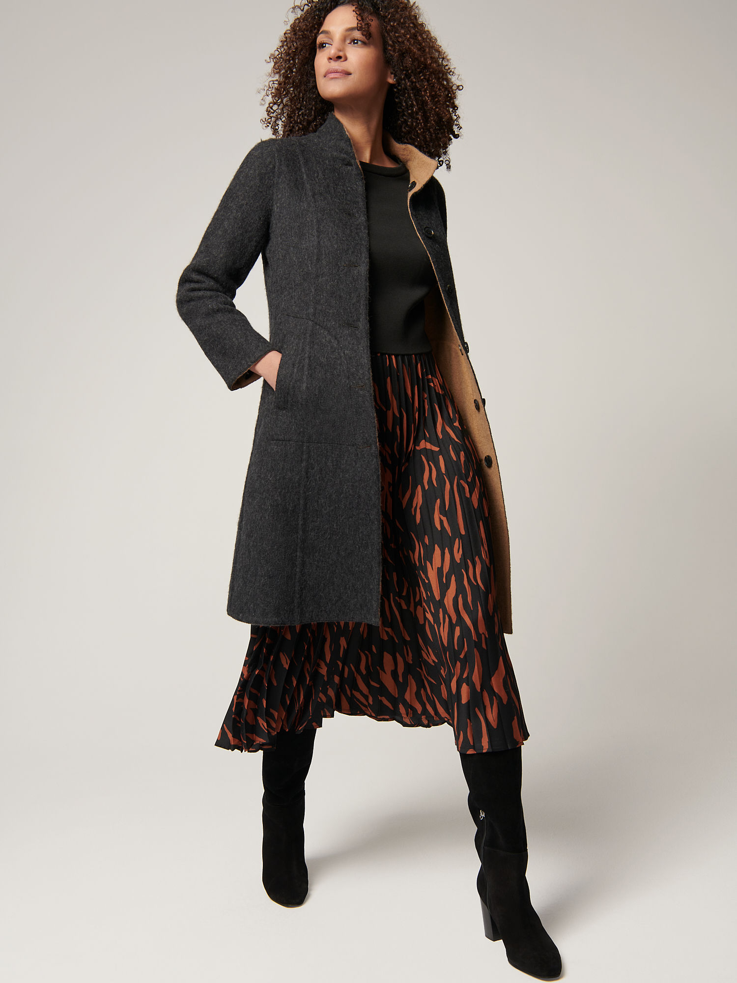 Selma Reversible Alpaca Wool-Blend Coat - XNAUWBI