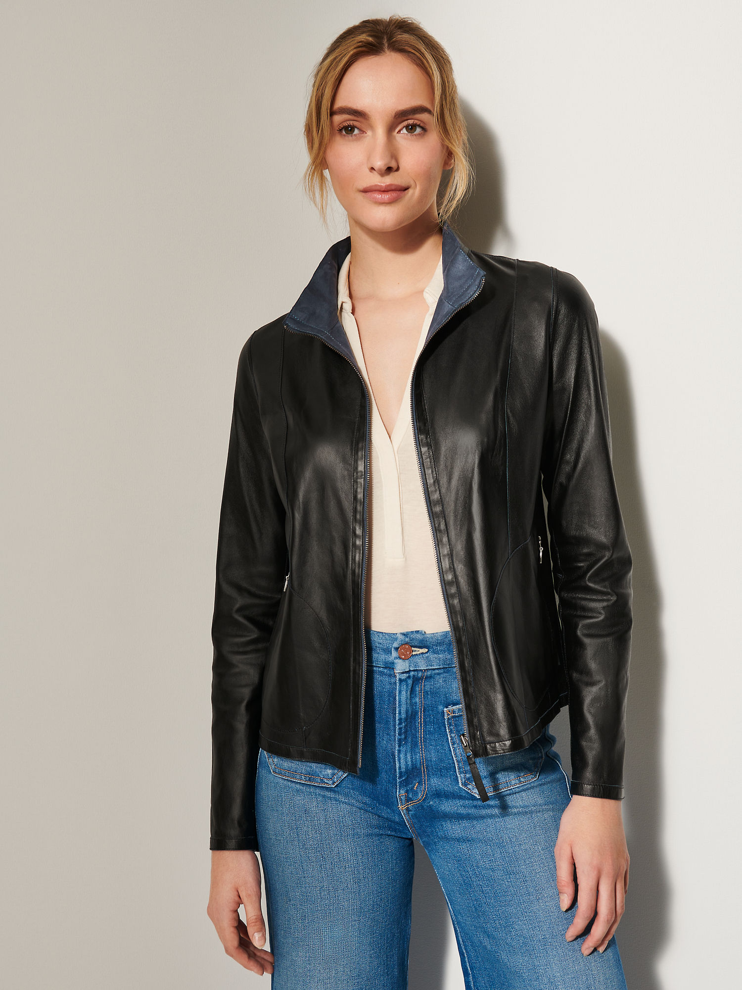 Kayla Reversible Suede Leather Jacket - XNAUWBI
