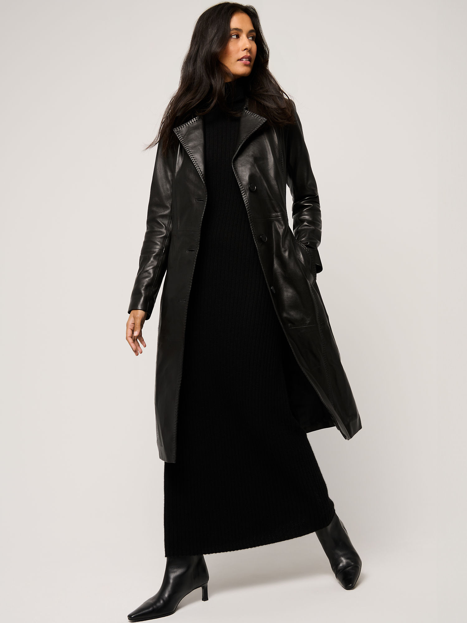 Zelda Leather Trench Coat - XNAUWBI