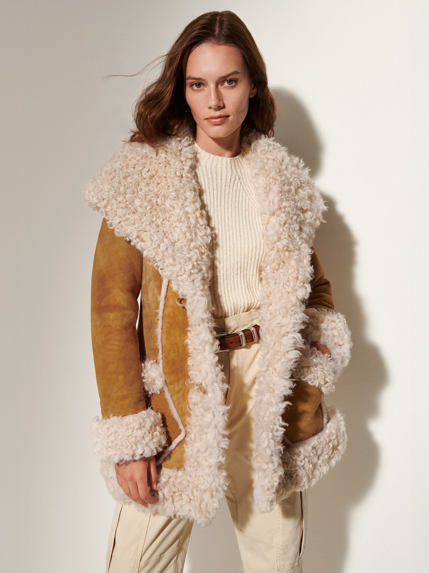 Alaskan Hooded Curly Sheepskin Coat - XNAUWBI