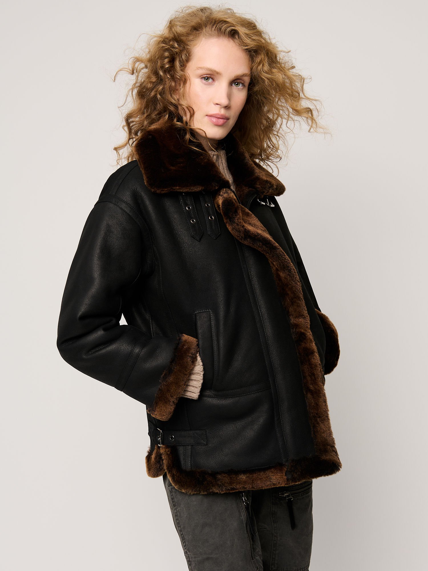 Janet Sheepskin Bomber Jacket - XNAUWBI