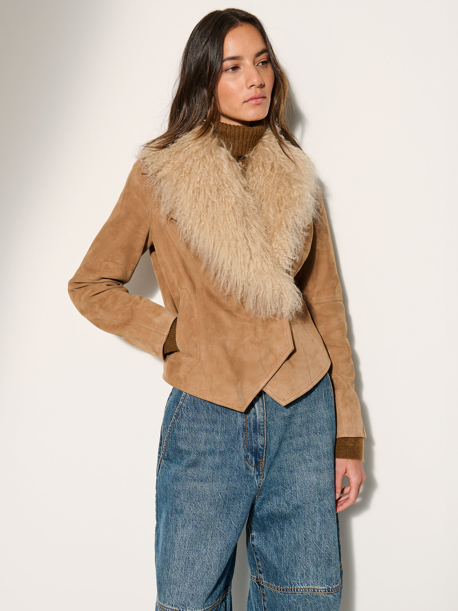 Celestine Suede Leather Jacket - XNAUWBI