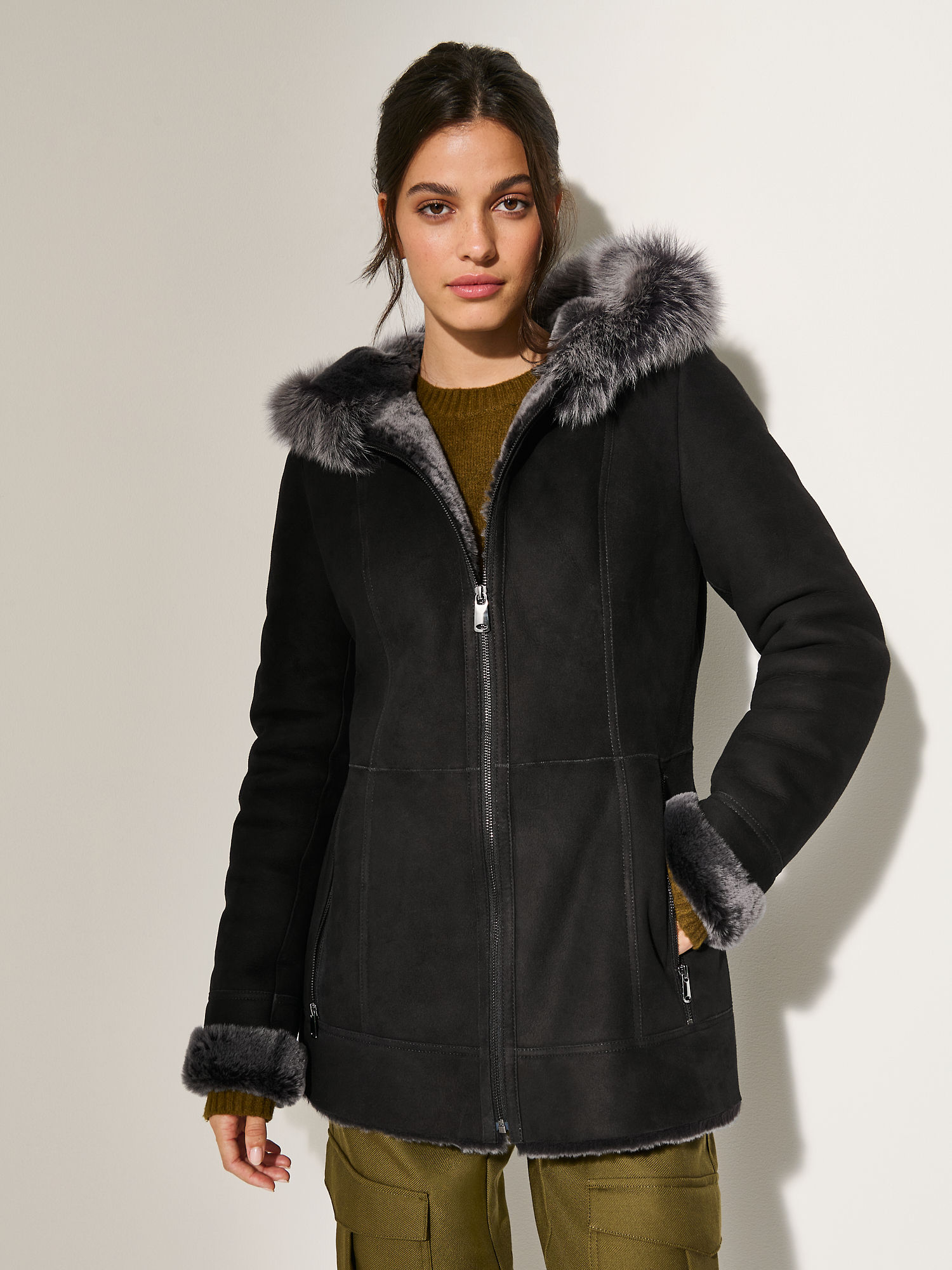Claire Hooded Toscana Sheepskin Coat - XNAUWBI