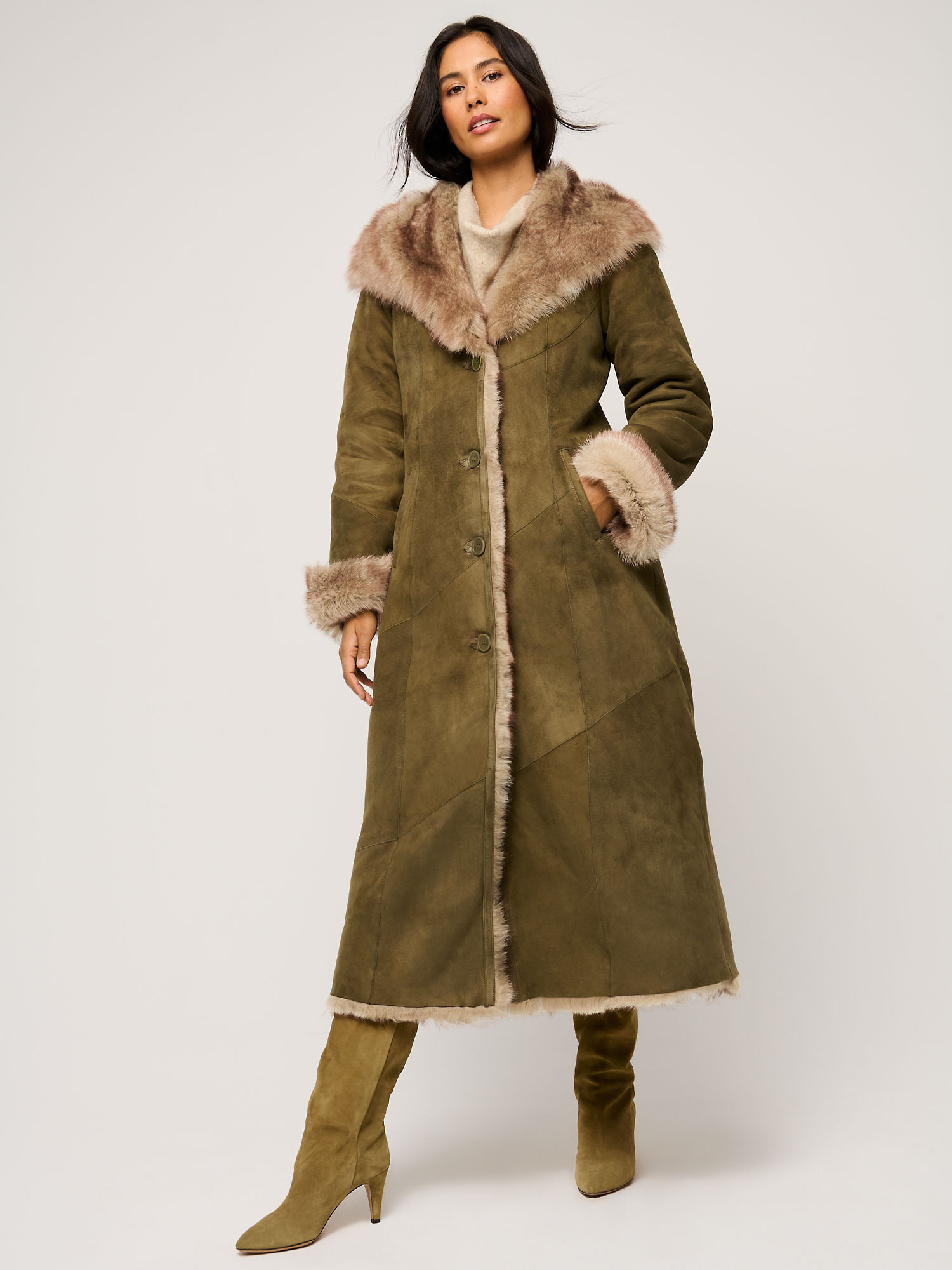 Dakota Hooded Toscana Sheepskin Coat - XNAUWBI