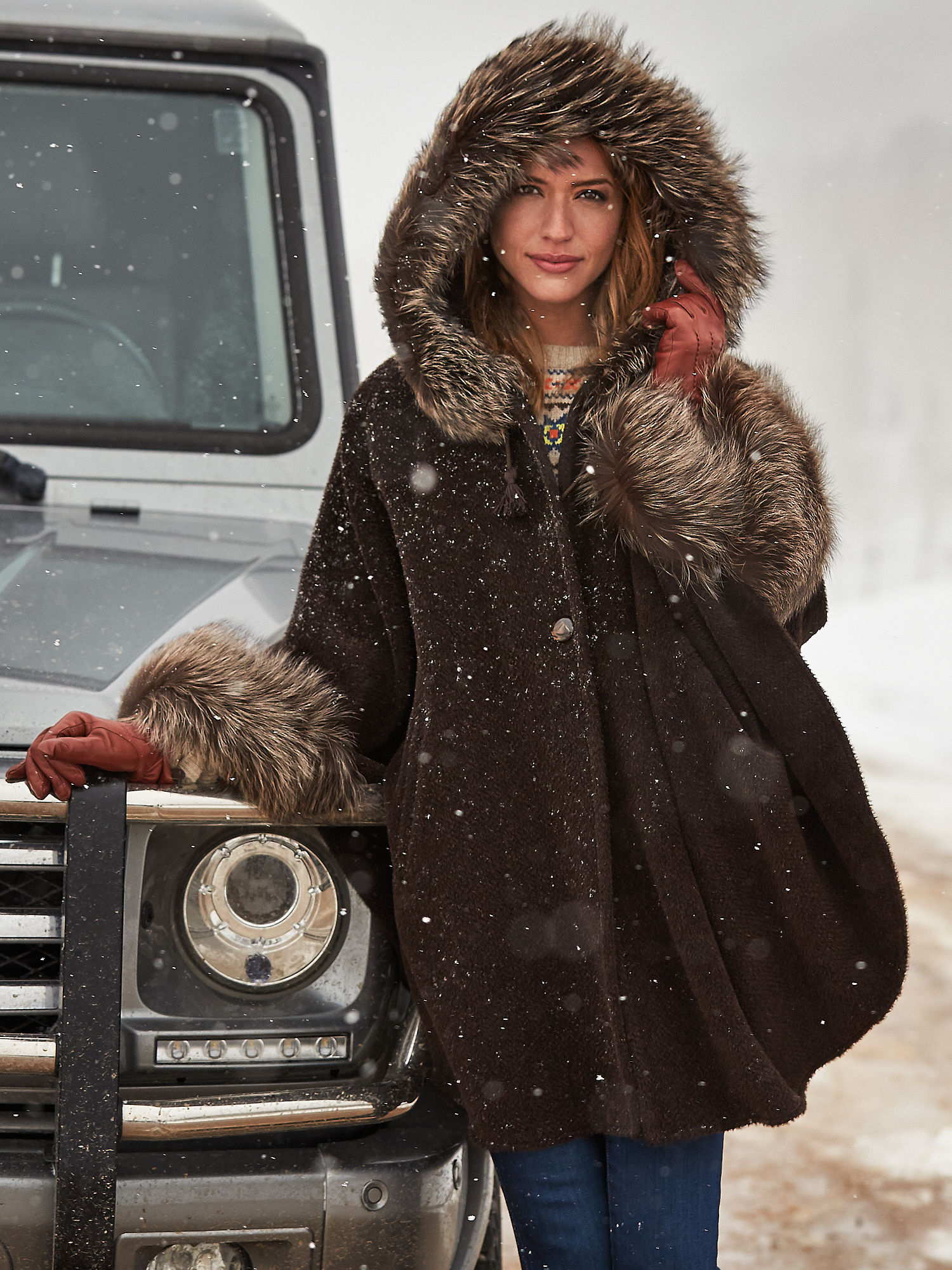 Ashby Hooded Alpaca Wool-Blend Cape - XNAUWBI