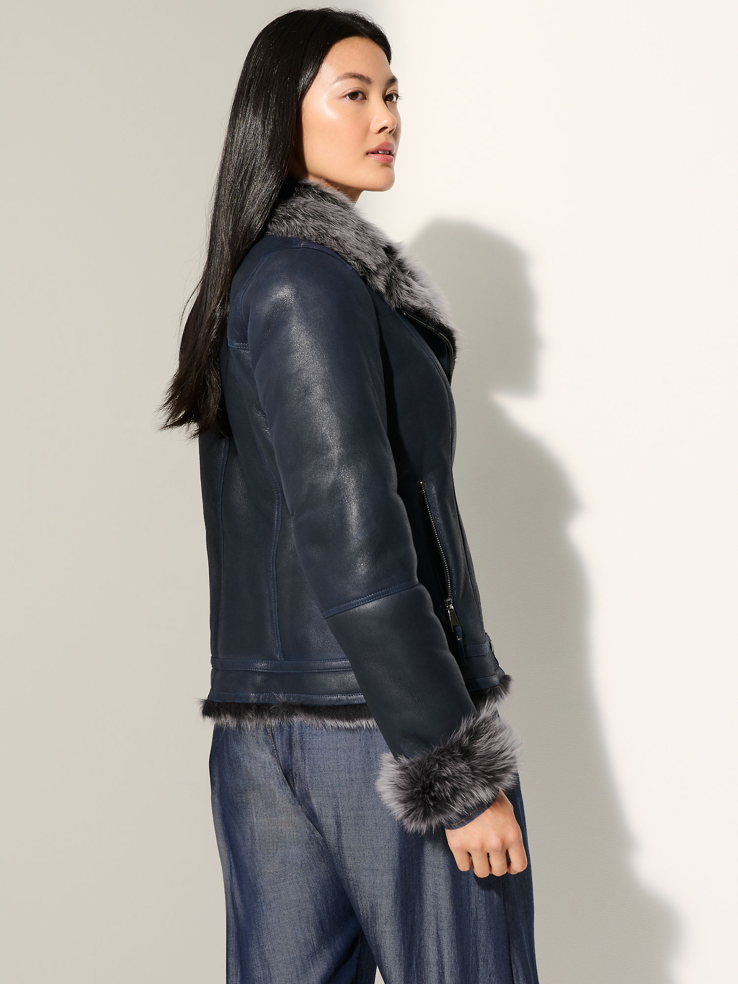 Devon Toscana Sheepskin Moto Jacket - XNAUWBI