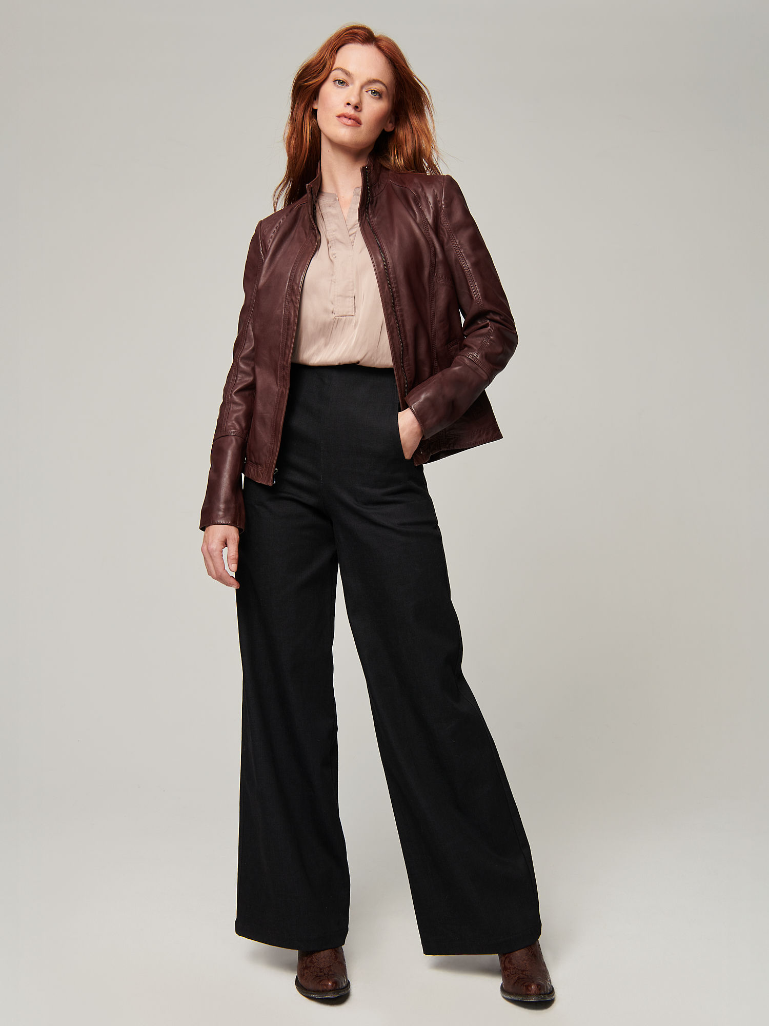 Azura Classic Leather Jacket - XNAUWBI