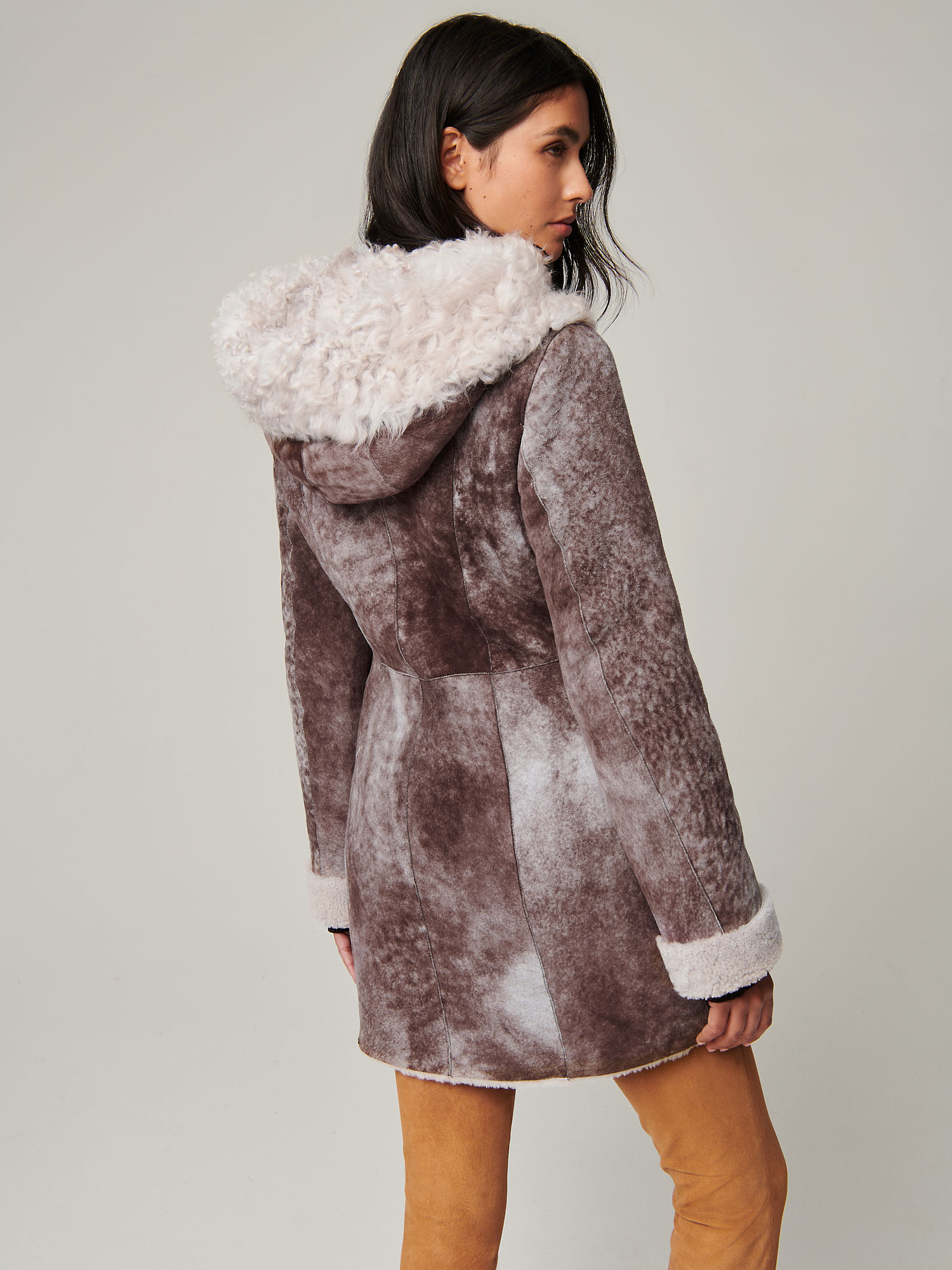 Galina Hooded Sheepskin Coat - XNAUWBI