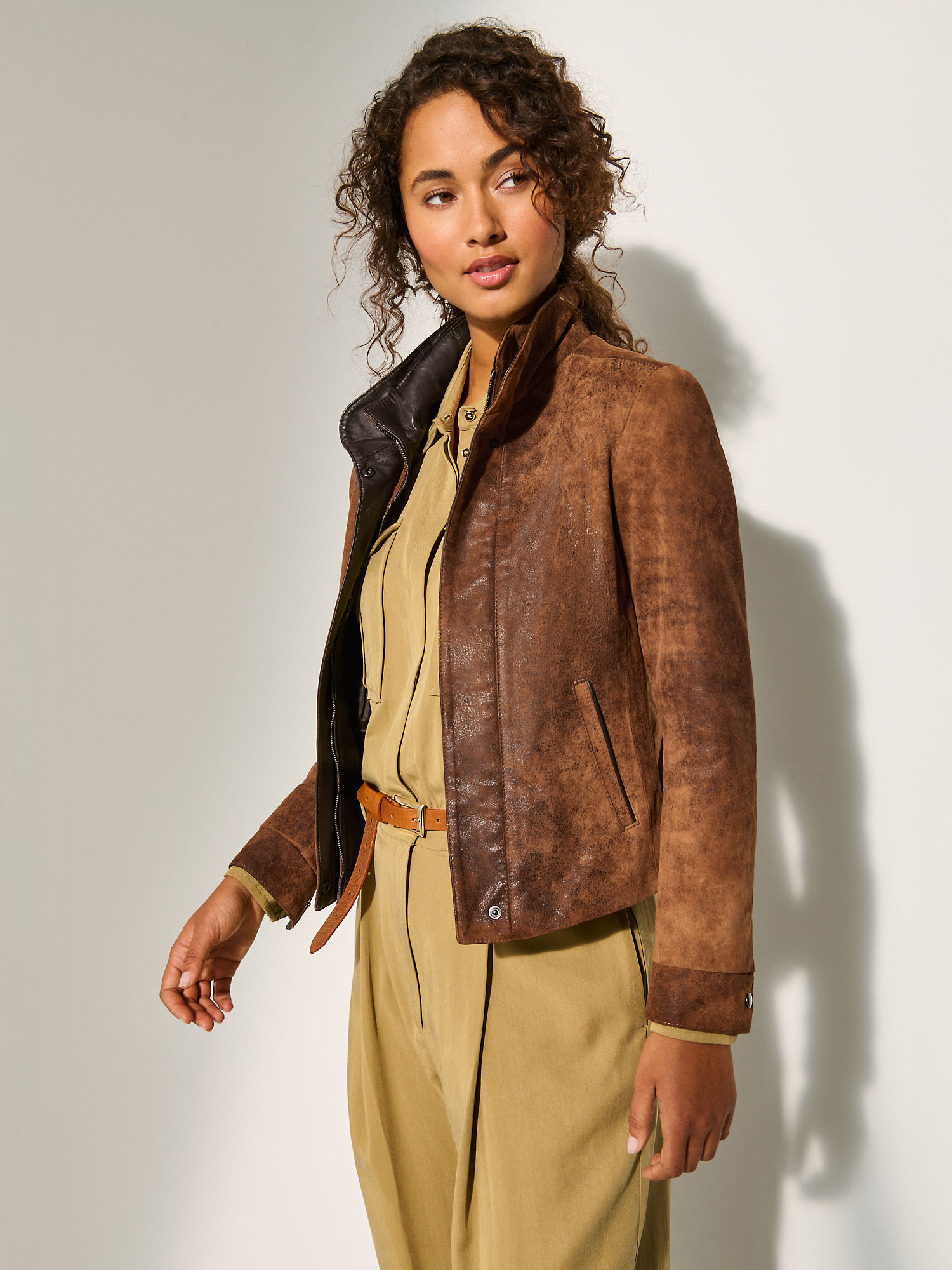 Jenna Distressed Leather Jacket - XNAUWBI