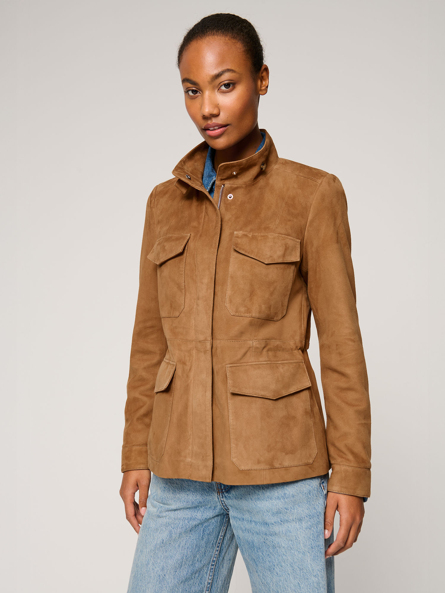 Angie Suede Leather Jacket - XNAUWBI