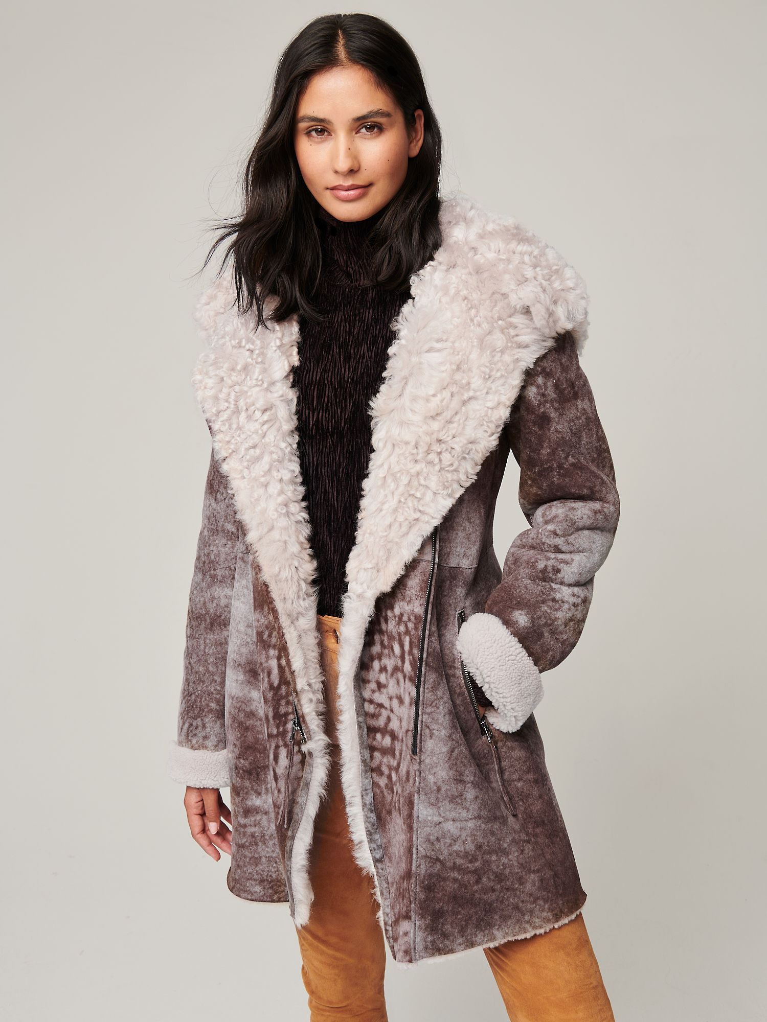 Galina Hooded Sheepskin Coat - XNAUWBI