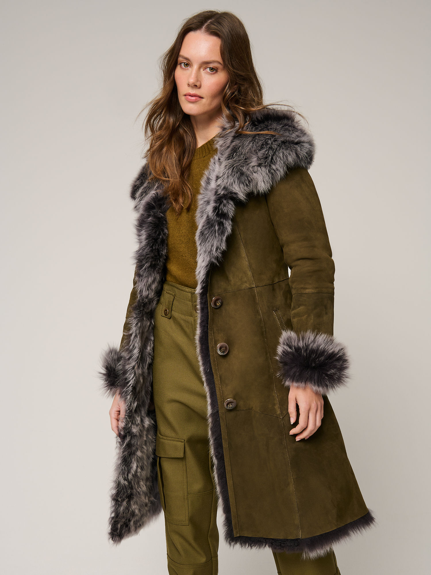 Theodora Hooded Toscana Sheepskin Coat - XNAUWBI