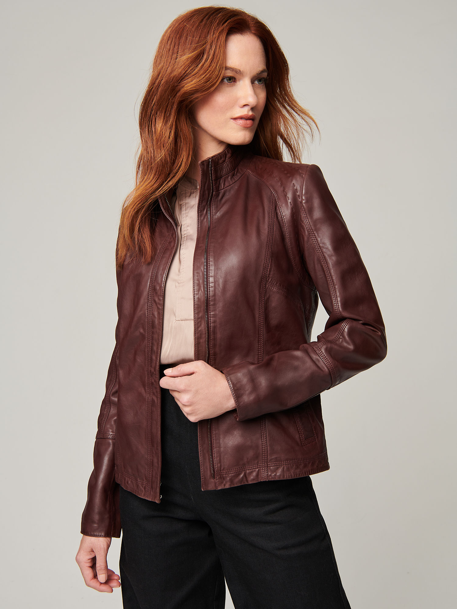 Azura Classic Leather Jacket - XNAUWBI