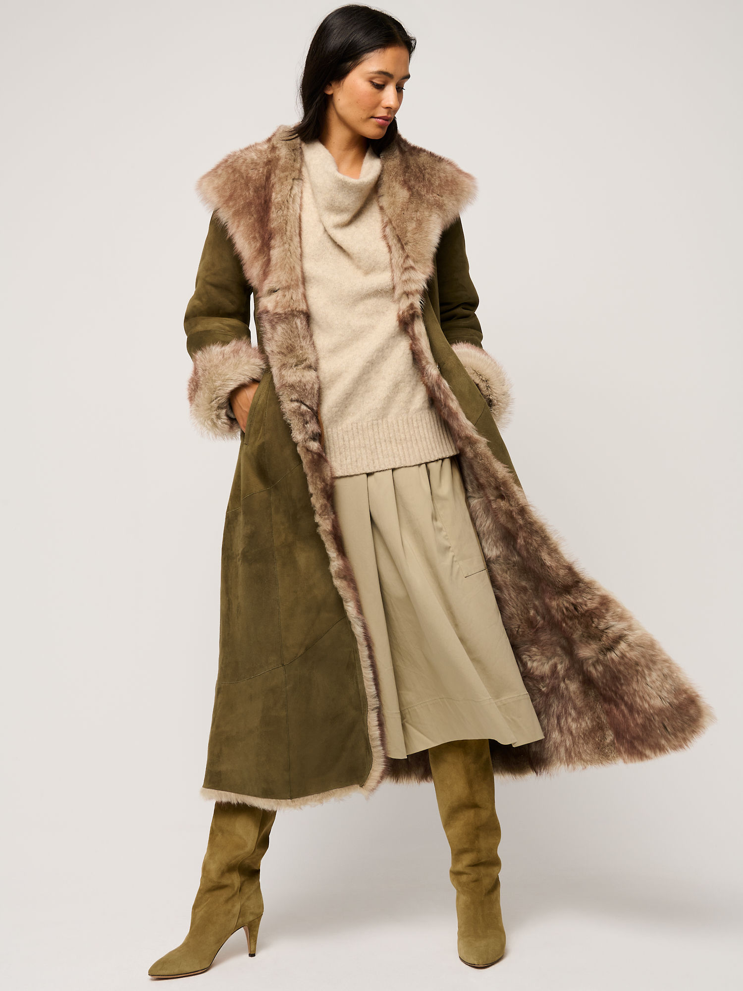 Dakota Hooded Toscana Sheepskin Coat - XNAUWBI