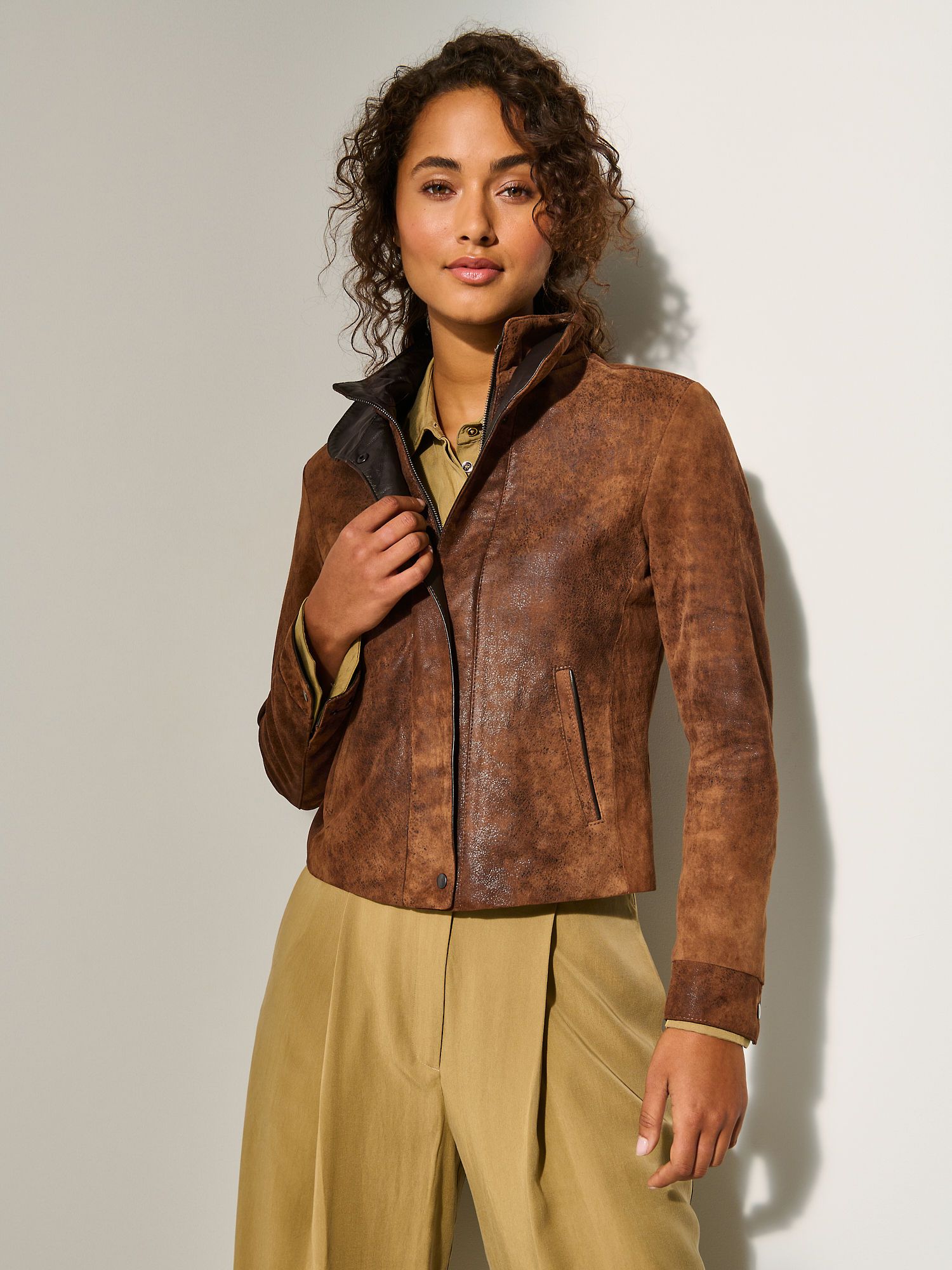 Jenna Distressed Leather Jacket - XNAUWBI