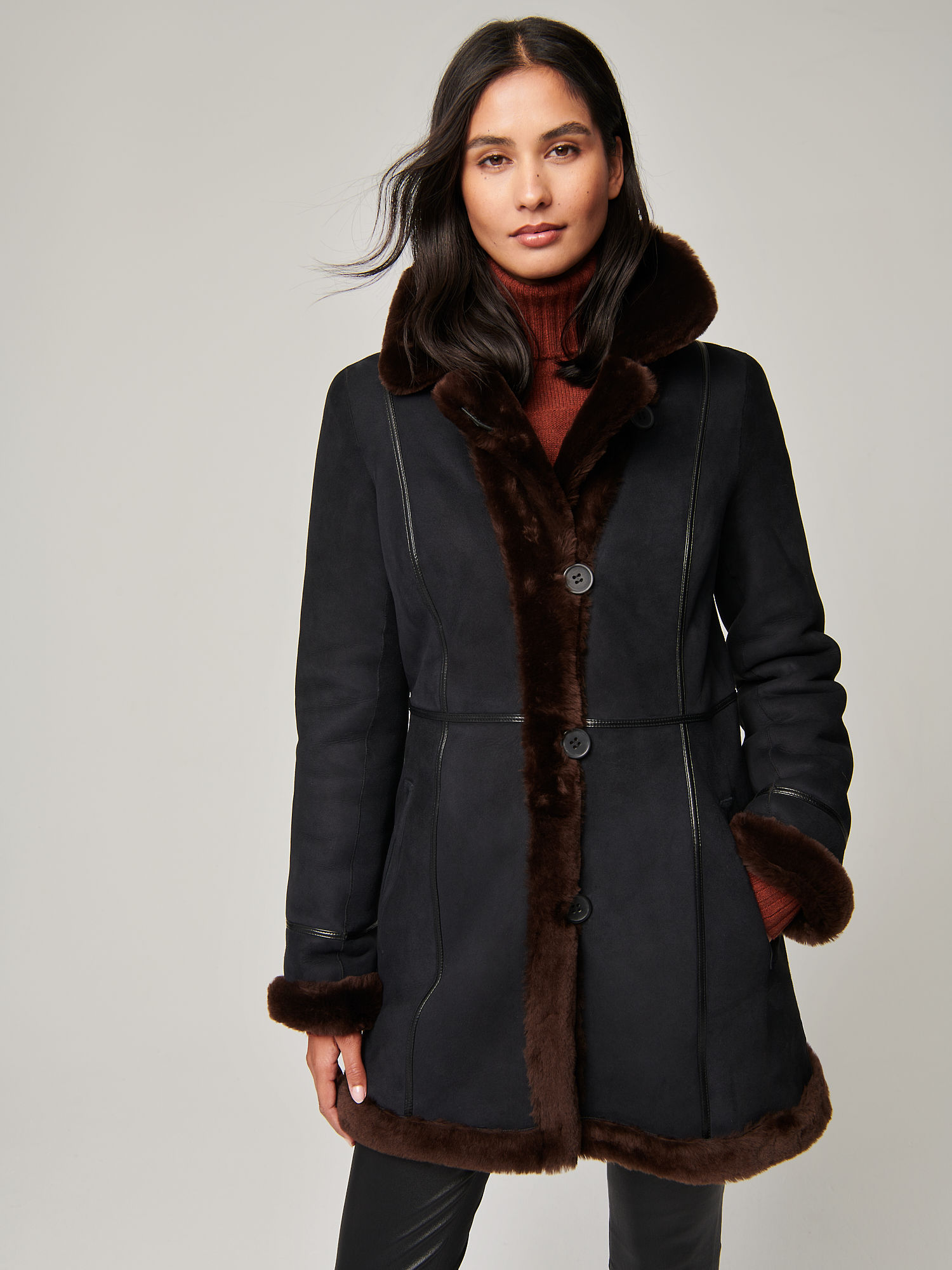 Coleen Reversible Sheepskin Coat - XNAUWBI