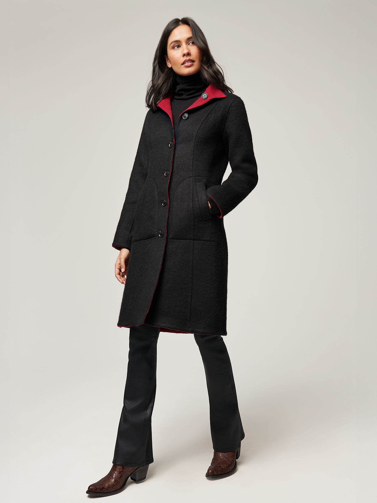 Selma Reversible Alpaca Wool-Blend Coat - XNAUWBI