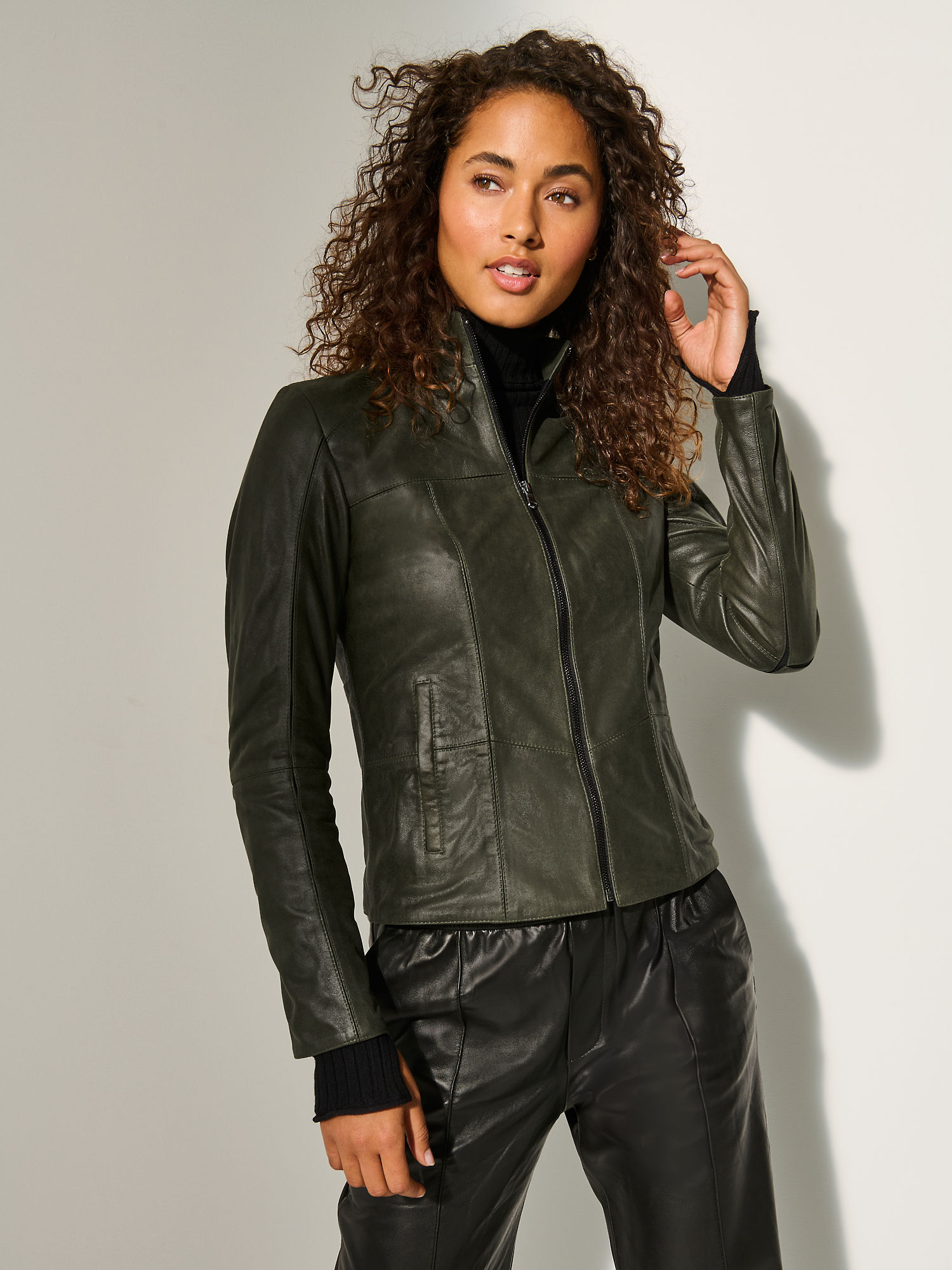 Donna Leather Jacket - XNAUWBI