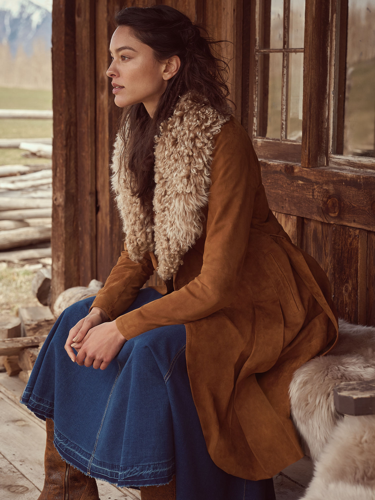 Alicia Suede Leather Coat - XNAUWBI