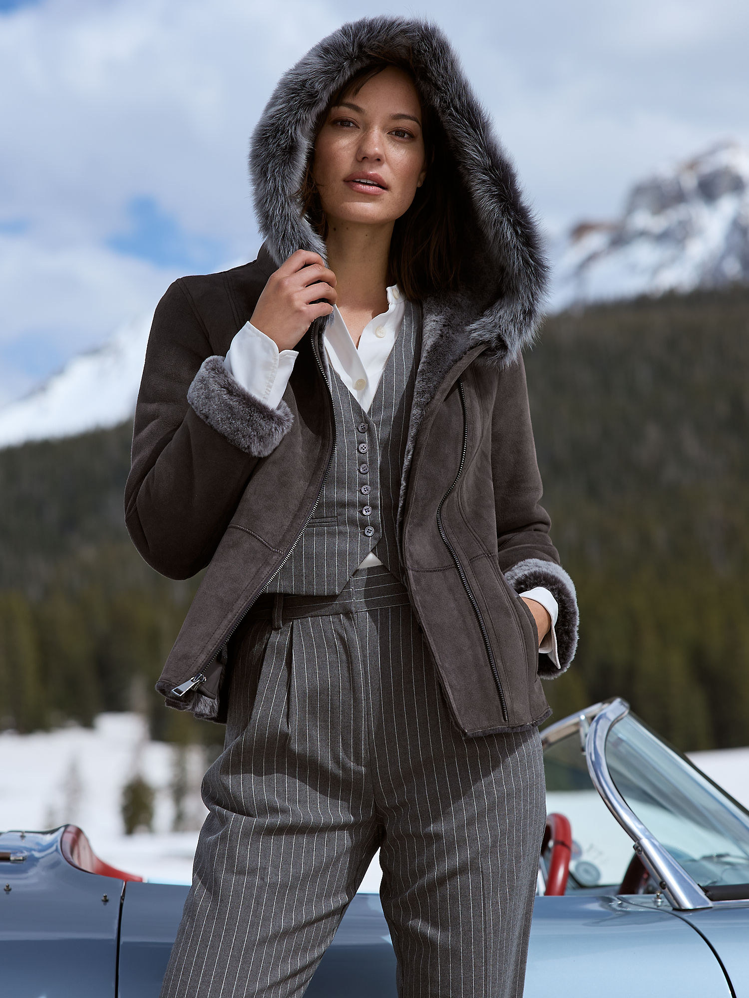 Bristol Hooded Sheepskin Jacket - XNAUWBI