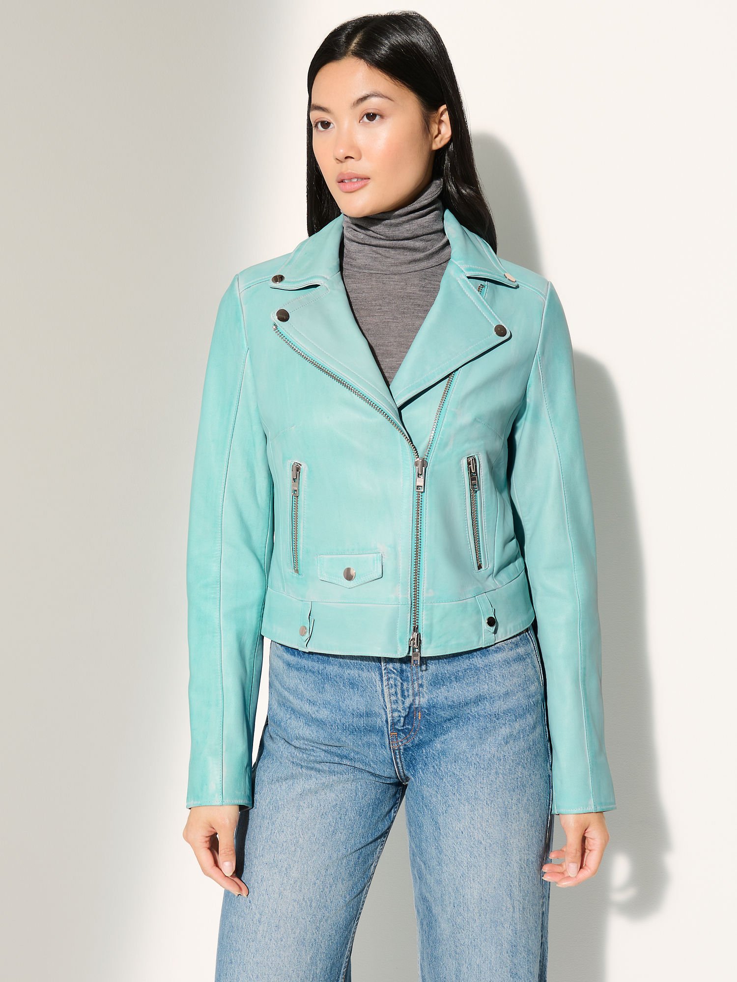 Ariel Leather Moto Jacket - XNAUWBI