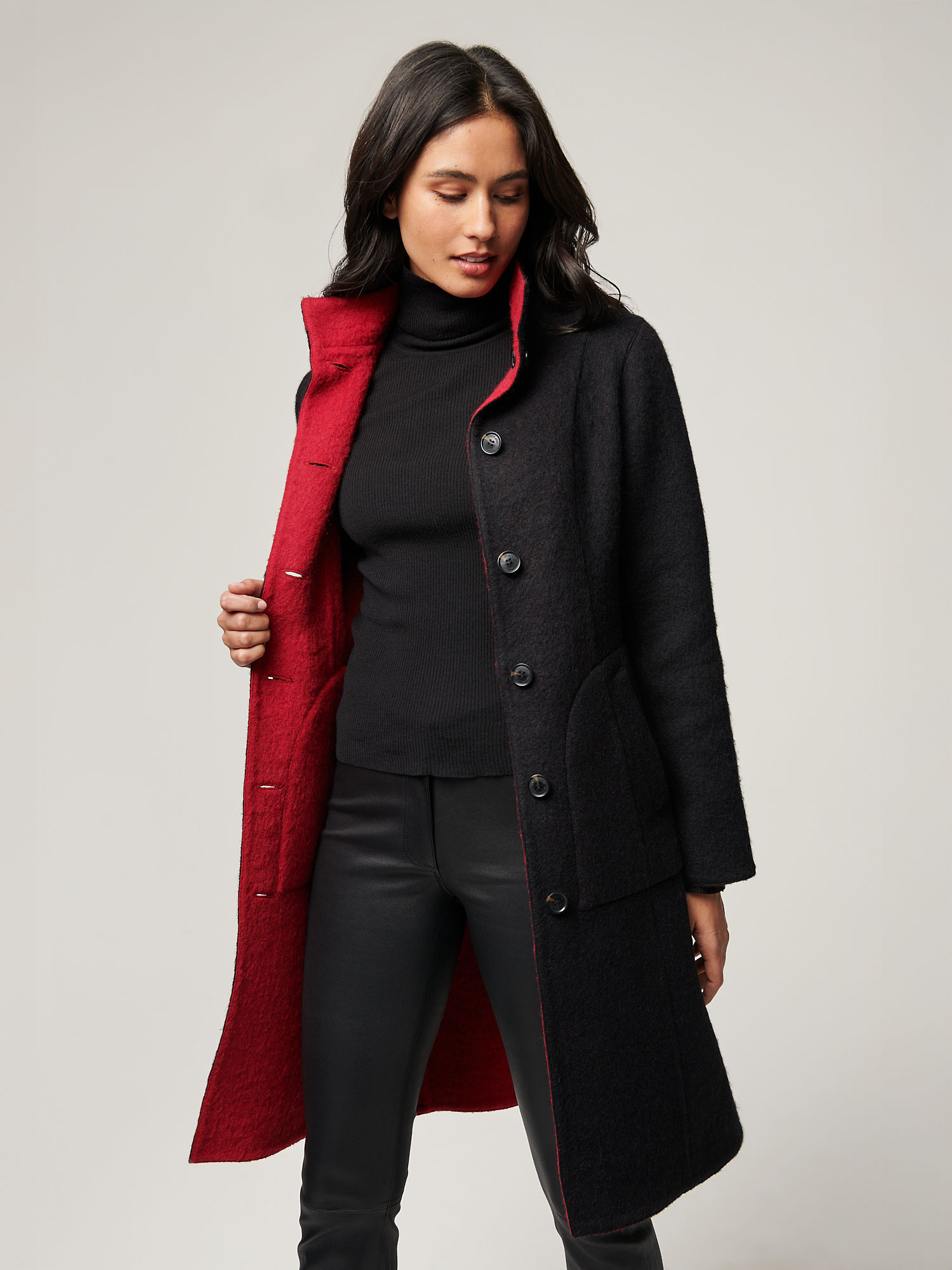 Selma Reversible Alpaca Wool-Blend Coat - XNAUWBI
