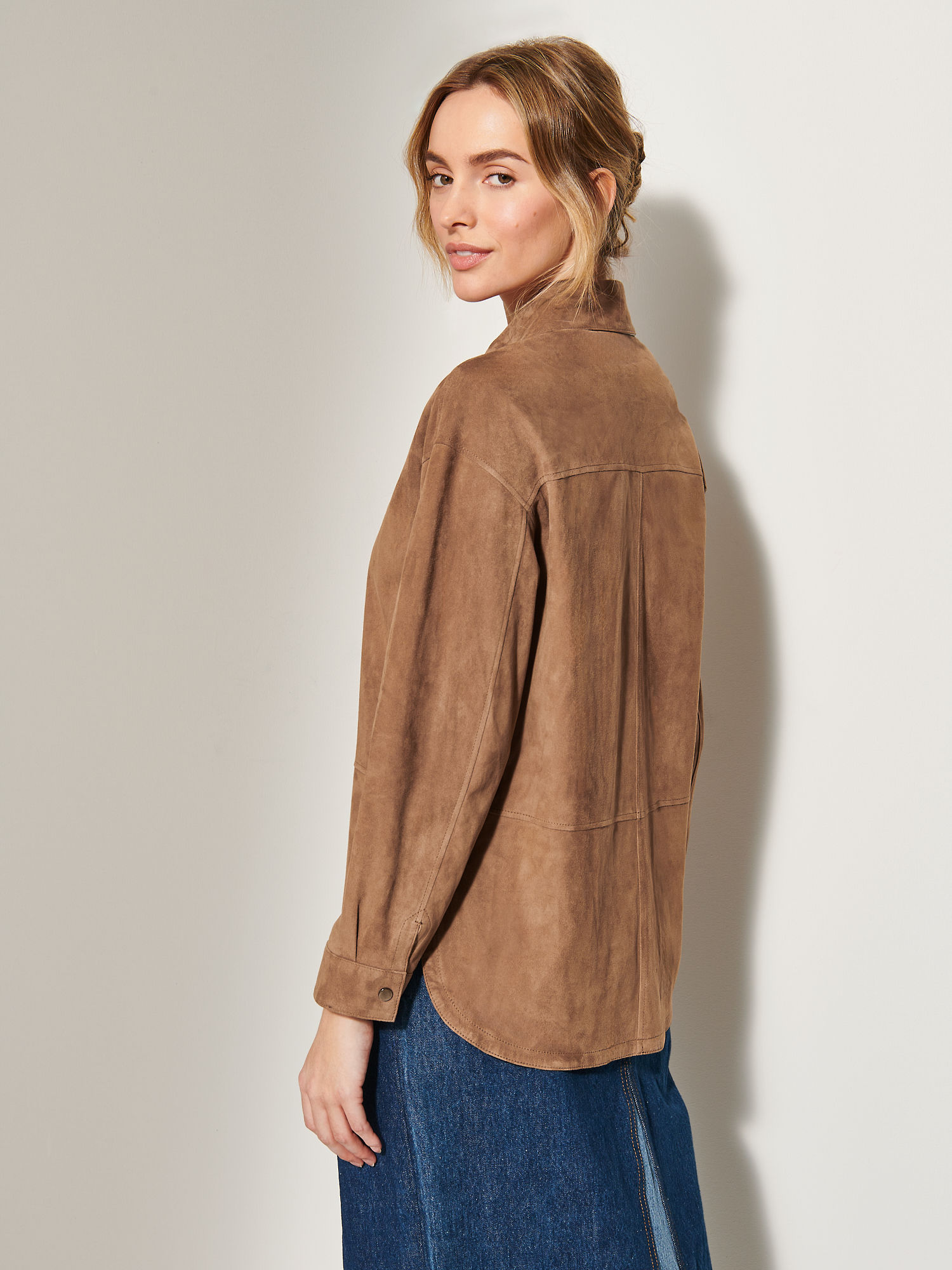 Tara Reversible Suede Leather Shirt Jacket - XNAUWBI