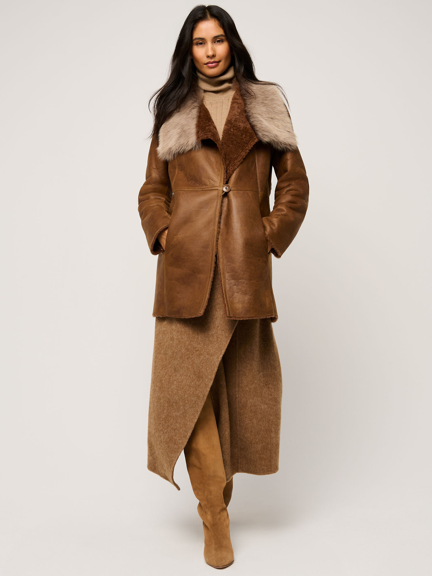Ariana Sheepskin Coat - XNAUWBI