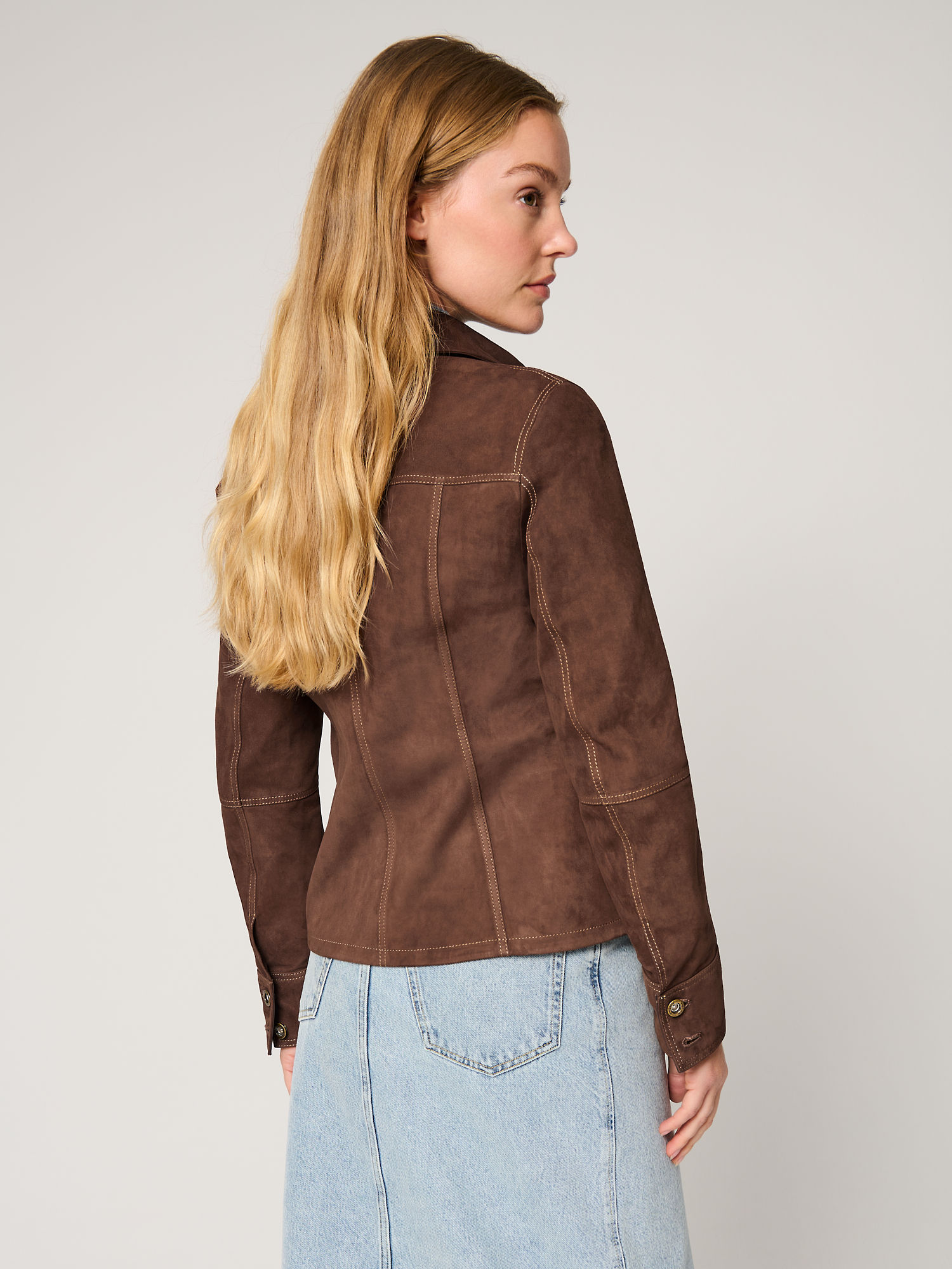 Samantha Suede Leather Jacket - XNAUWBI