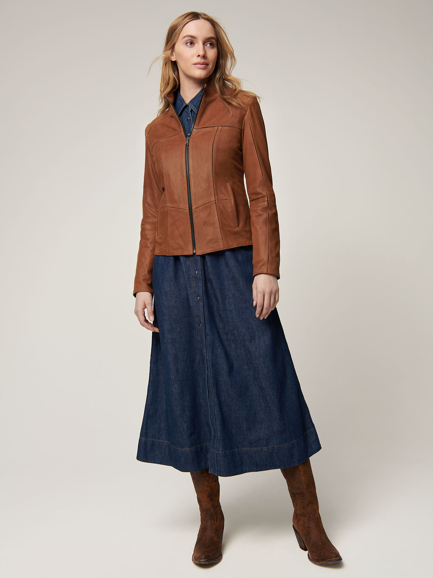 Donna Leather Jacket - XNAUWBI