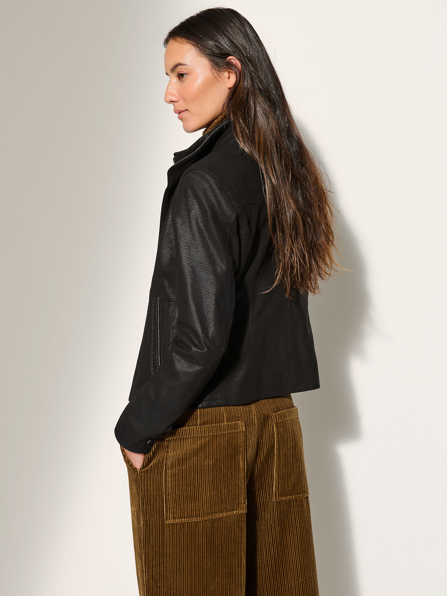 Jenna Embossed Leather Jacket - XNAUWBI