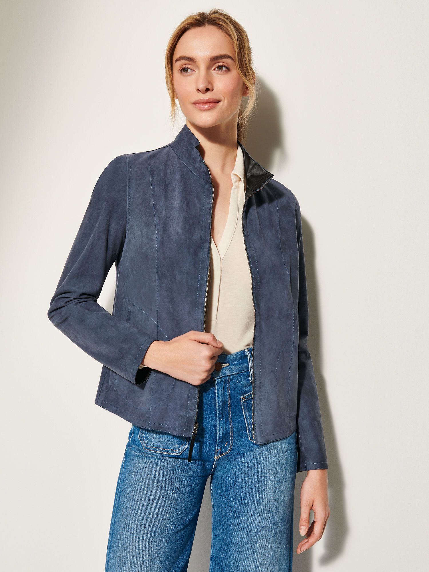 Kayla Reversible Suede Leather Jacket - XNAUWBI