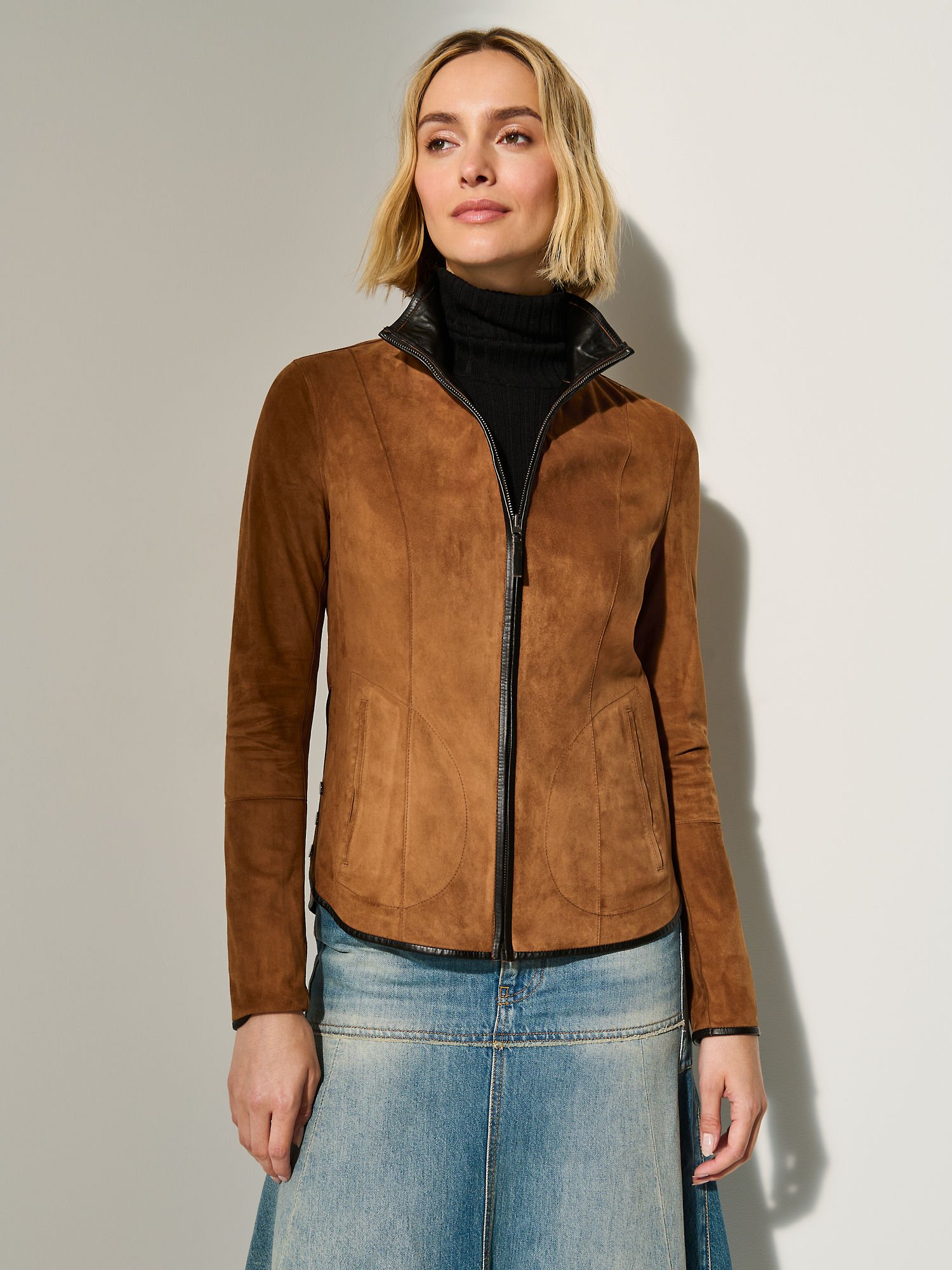 Ally Reversible Suede Leather Jacket - XNAUWBI
