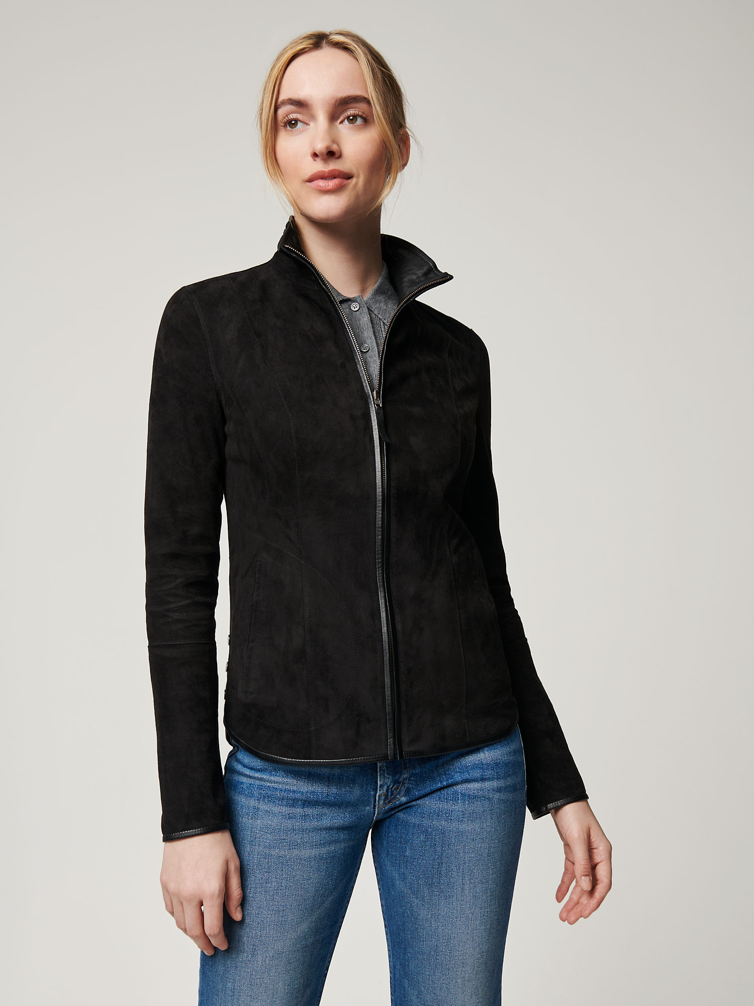 Ally Reversible Suede Leather Jacket - XNAUWBI