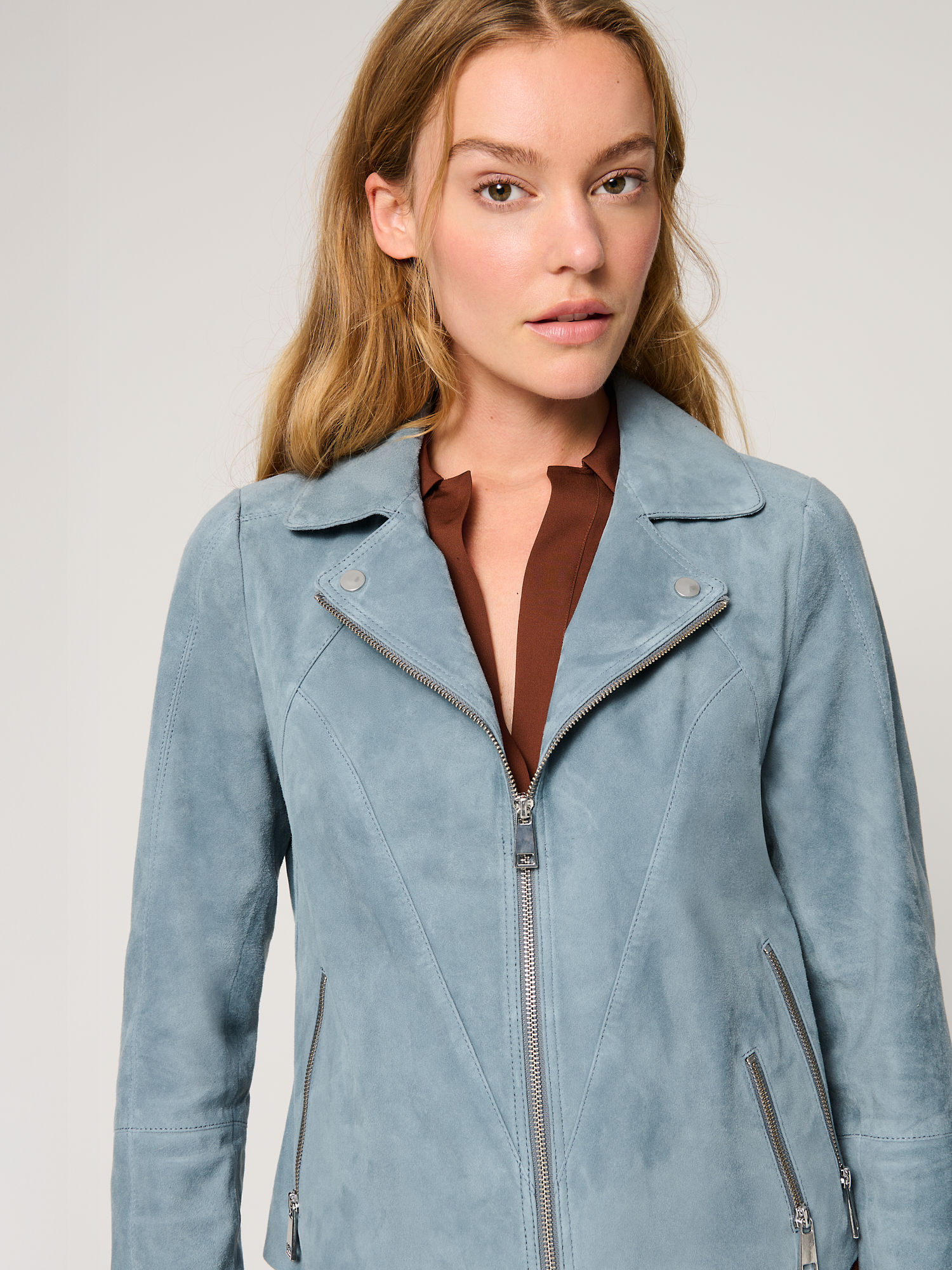 Izzy Suede Leather Moto Jacket - XNAUWBI