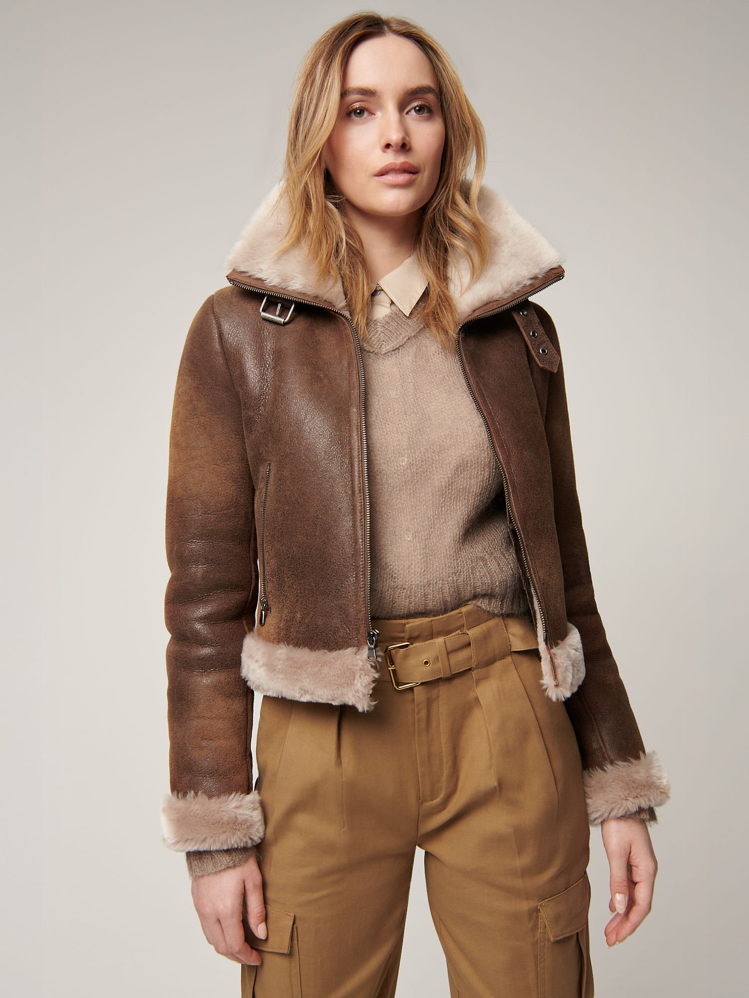 Lacey Sheepskin Bomber Jacket - XNAUWBI