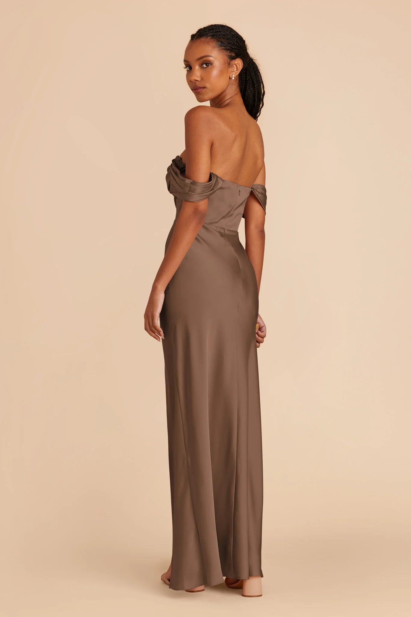 Matte Satin Mocha Dress - XNAUWBI
