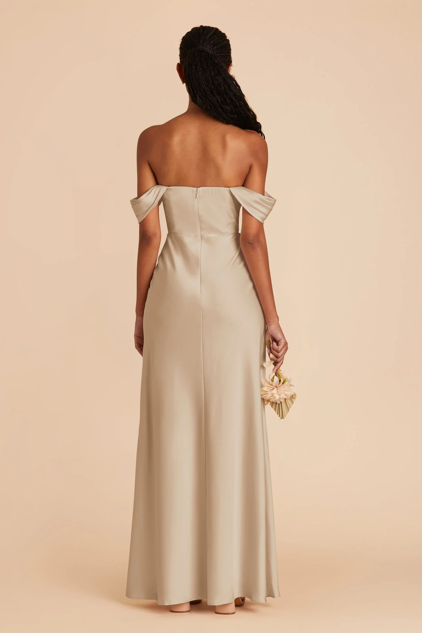 Matte Satin Neutral Champagne Dress - XNAUWBI