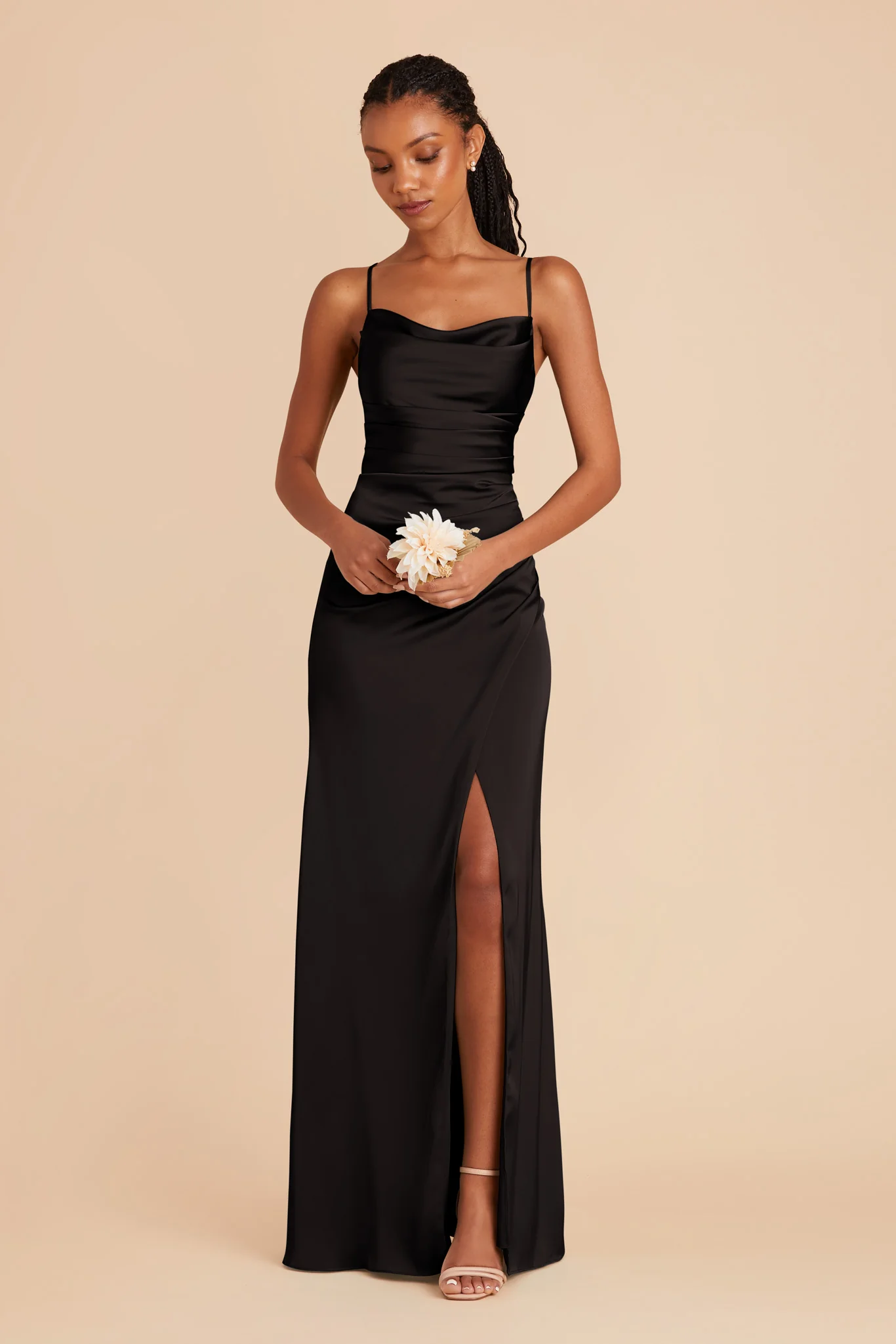 Matte Satin Black Dress - XNAUWBI