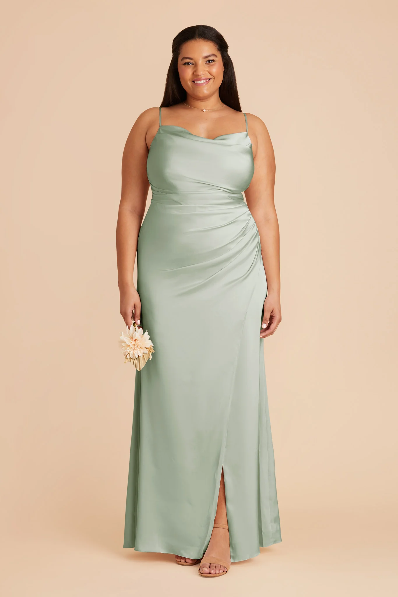 Matte Satin Sage Dress - XNAUWBI