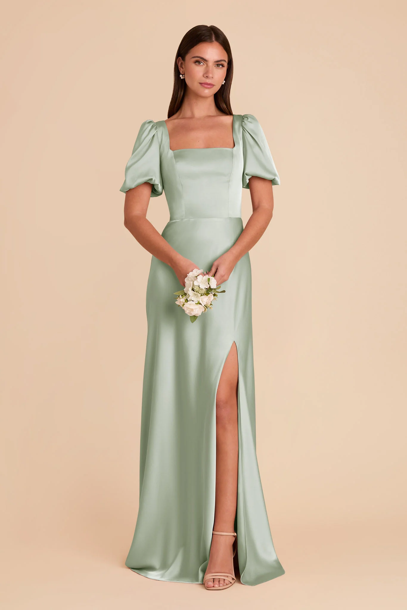 Matte Satin Sage Dress - XNAUWBI