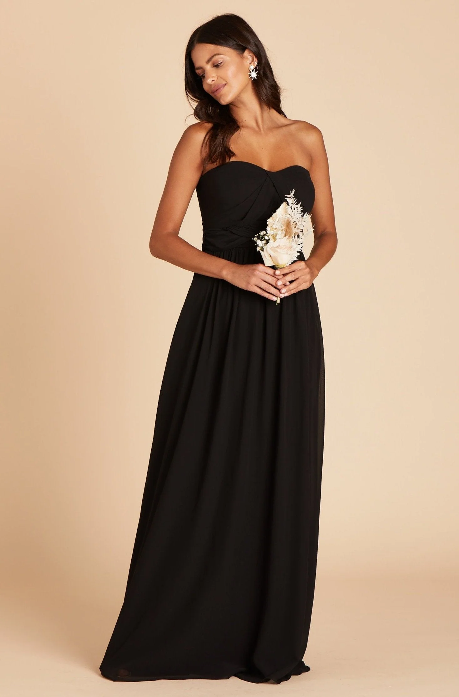 Chiffon Black Dress - XNAUWBI