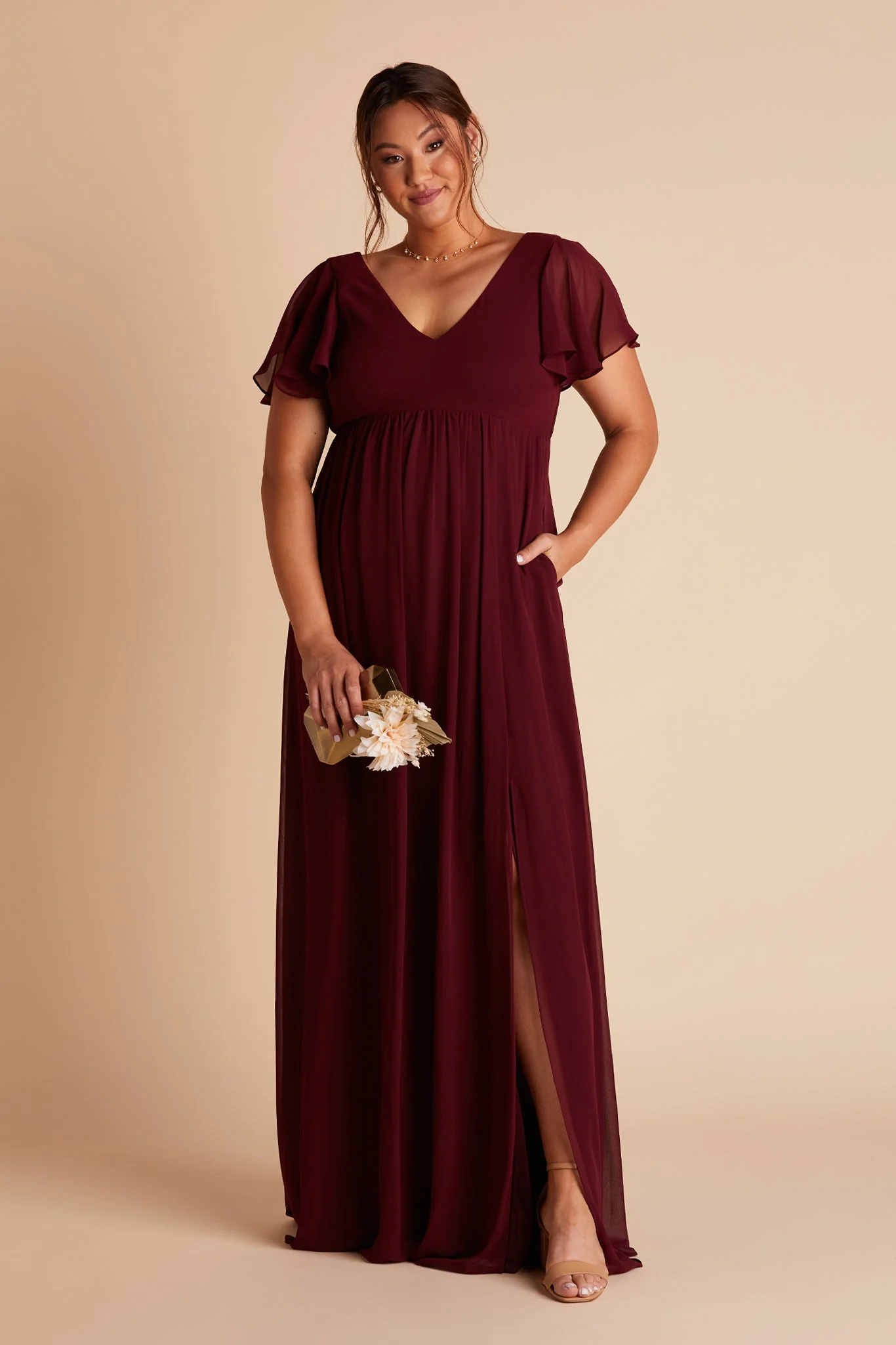 Chiffon Cabernet Dress - XNAUWBI