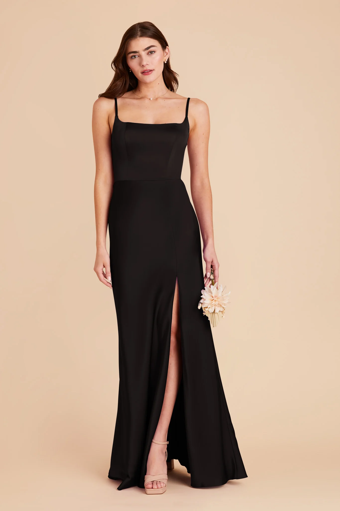 Matte Satin Black Dress - XNAUWBI