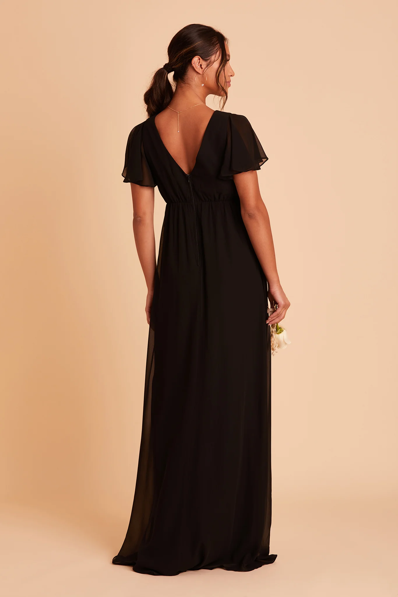 Chiffon Black Dress - XNAUWBI