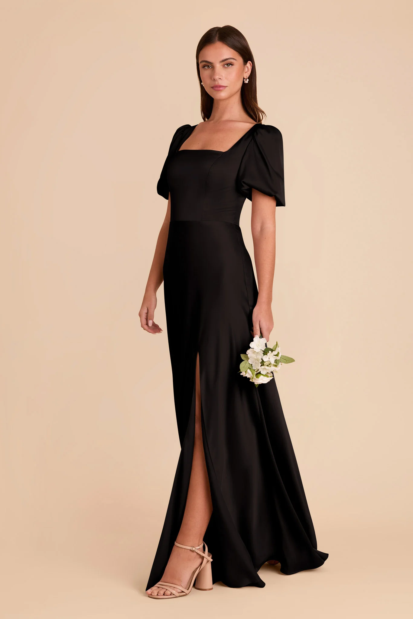 Matte Satin Black Dress - XNAUWBI