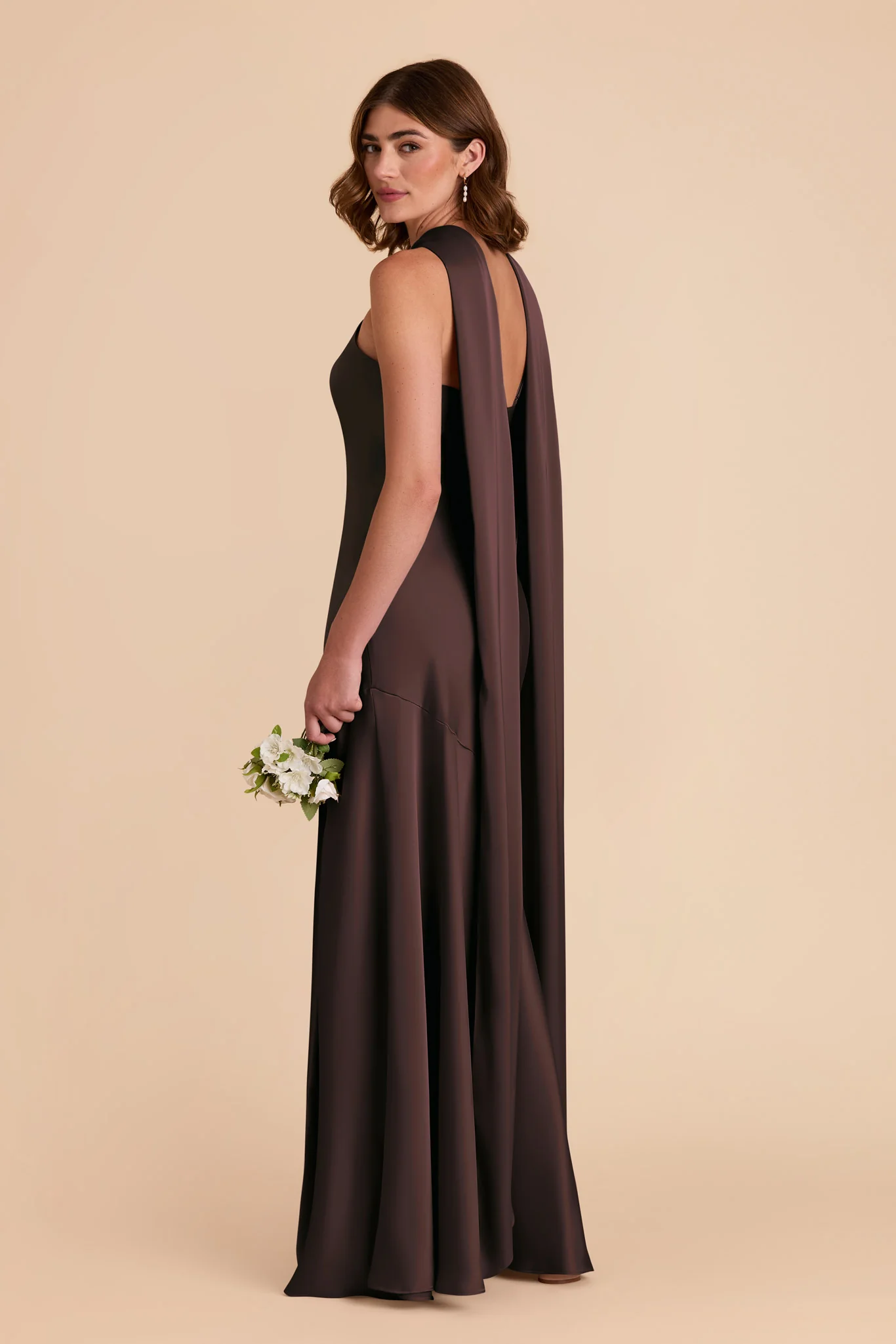 Matte Satin Espresso Dress - XNAUWBI
