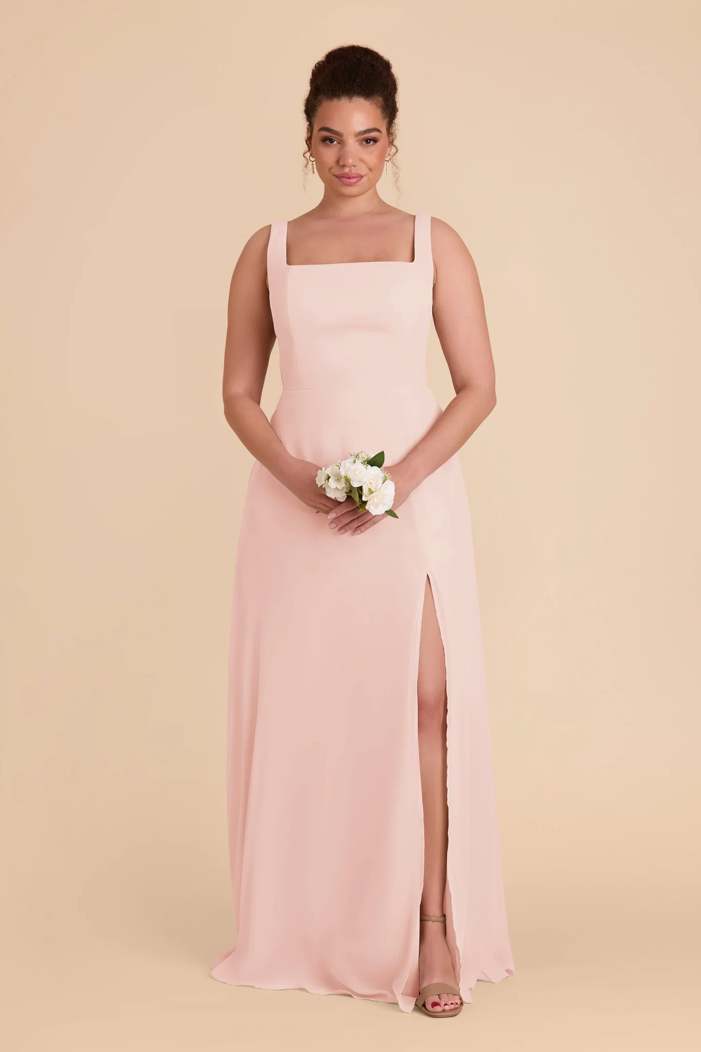 Chiffon Blush Pink Dress - XNAUWBI
