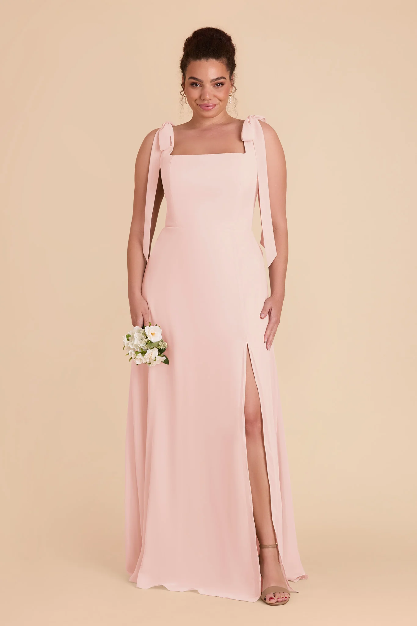 Chiffon Blush Pink Dress - XNAUWBI